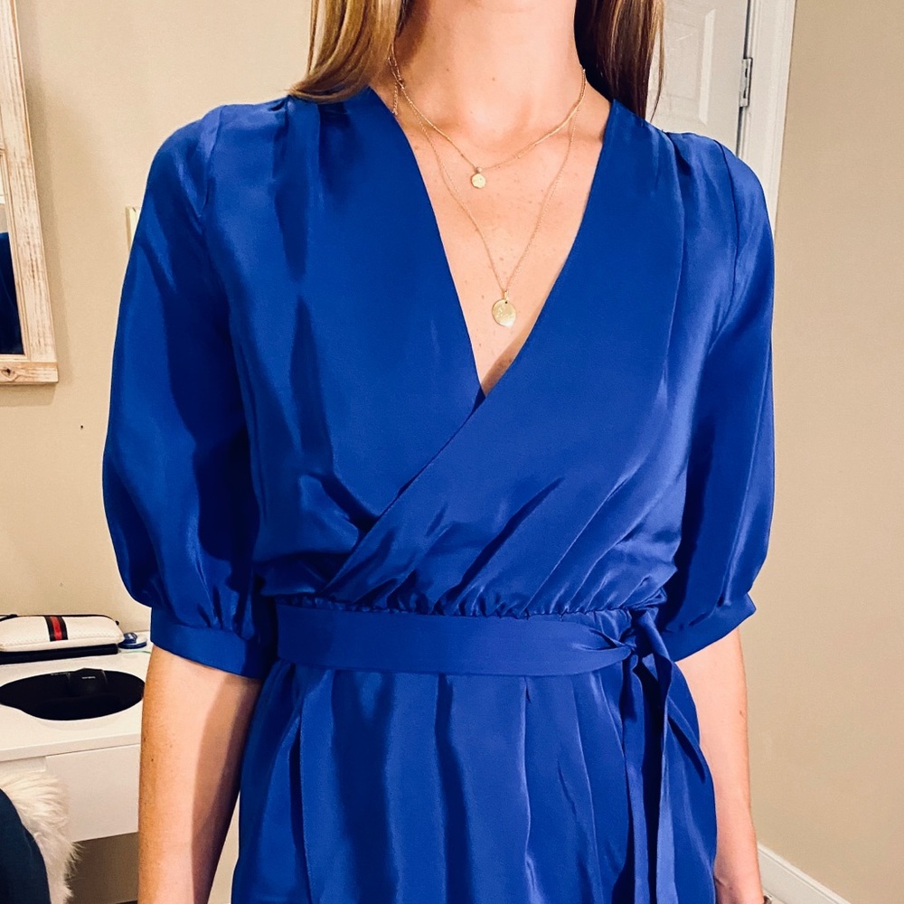 Chic royal blue wrap dress - Amanda Uprichard
